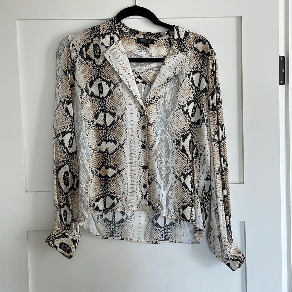 Top Shop Snakeskin Button Down